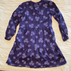 Primary Kids Tiered Dress In Violets (8-9)